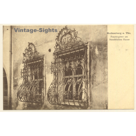 Rothenburg ob der Tauber: Fenstergitter Am Staudt'schen Hause (Vintage PC)