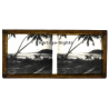 Sangean / Indonesia: Beach - Pinisi Boat (Vintage Stereo Glass Plate ~1920s/1930s)