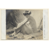 Louise Landre: La Lettre - Salon De Paris 1909 / Nude Art - Risqué (Vintage PC ~1910s)