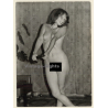 Erotic Study: Happy Natural Nude Standing / Curtains (Vintage Photo GDR ~1970s/1980s)