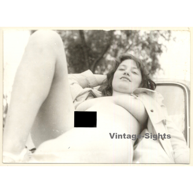 Erotic Study: Natural Nude On Bonnet Of Car *1 (Vintage Photo GDR ~1970s/1980s)