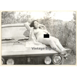 Erotic Study: Natural Nude On Bonnet Of Car *2 (Vintage Photo GDR ~1970s/1980s)