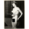 Erotic Study: Darkhaired Semi Nude With Cap / Bra (Vintage Photo GDR ~1970s/1980s)
