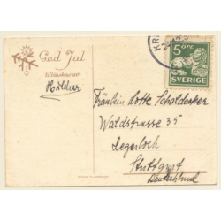 God Jul - Merry Christmas / Snow Landscape (Vintage Artist PC 1930s)