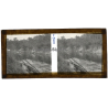 Laos: Bamboo Hut On Rivershore (Vintage Stereo Glass Plate ~1920s/1930s)