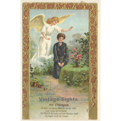 Am Elterngrab / Engel - Angel - Poem (Vintage PC ~1910s)