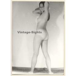 Erotic Stude: Rear View Of Darkhaired Nude / Tan Lines (Vintage Photo GDR ~1970s/1980s)