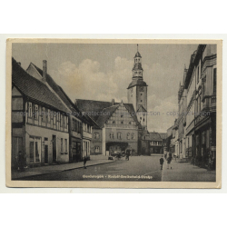 39638 Gardelegen / Germany: Rudolf Breitscheidstraße / Geschäfte (Vintage Postcard 1950)