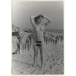 Erotic Study: Sporty Blonde Nude On Baltic Sea Beach (Vintage Photo GDR ~1970s/1980s)