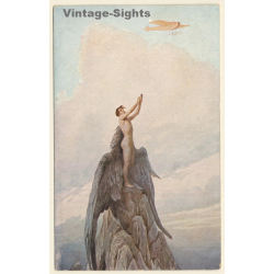 S.Solomko: Traum Des Ikarus / Plane Over Angel (Vintage Artist PC ~1910s)