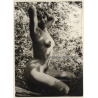 Erotic Study: Natural Kneeling Nude In Forest*2 / Hairy Armpits (Vintage Photo GDR ~1970s/1980s)