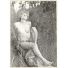 Erotic Study: Slim Natural Nude In Forest*5 / Sitting On Tree Trunk (Vintage Photo GDR ~1970s/1980s)