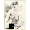 Erotic Study: Natural Shorthaired Nude Sitting Outdoors (Vintage Photo GDR ~1970s/1980s)