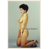 Erotic Study: Shorthaired Nude Curlyhead Kneeling (Vintage Photo ~1990s)