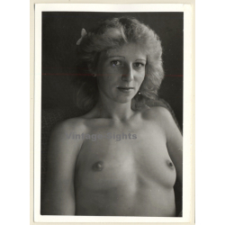 Erotic Study: Slim Blonde Nude Looks At Camera*2 (Vintage Photo GDR ~1970s/1980s)