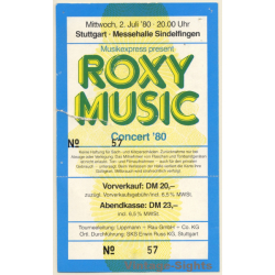 Roxy Music Concert '80 / Stuttgart - Bryan Ferry (Vintage Concert Ticket)