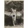 Erotic Study: Slim Longhaired Nude Leaning Against Rock*2 (Vintage Photo GDR ~1970s/1980s)