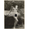 Erotic Study: Slim Longhaired Nude Leaning Against Rock*3 (Vintage Photo GDR ~1970s/1980s)