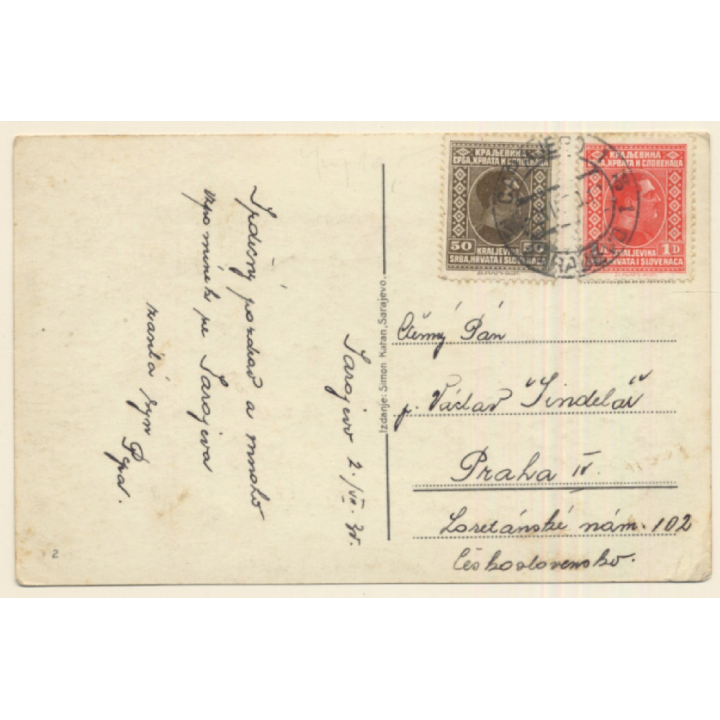 Sarajevo / Bosnia & Herzegovina: Princip Bridge (Vintage RPPC 1930)