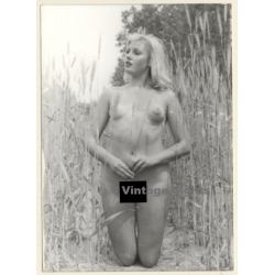Erotic Study: Natural Nude Blonde In Reeds*2 (Vintage Photo GDR ~1970s/1980s)