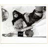 Erotic Study: 2 Semi Nudes Females On Bed / Veil - Lesbian INT (Vintage Photo KORENJAK 1970s/1980s)