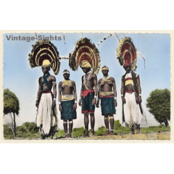 Guinea: Danseurs Coniagui / Dancers With Impressive Headdress (Vintage RPPC Hoa-Qui)