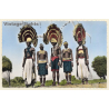 Guinea: Danseurs Coniagui / Dancers With Impressive Headdress (Vintage RPPC Hoa-Qui)