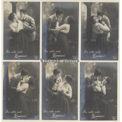 Du Sollst Nicht Hamstern / Romance - Couple In Love (Set Of 6 Vintage RPPCs 1910s)