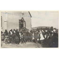 Harrismuth / Orange Free State (South Africa): Indigenous In Front Of New Church (Vintage RPPC 1927)