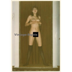 Erotic Study: Funny Slim Nude With Overknees (Vintage Photo ~1990s)