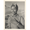 African Tribal Girl With Headdress / Ethnic (Vintage Photo 1940s/1950s)