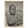 Sweet Young African Tribal Girl With Earring / Ethnic (Vintage Photo 1940s/1950s)