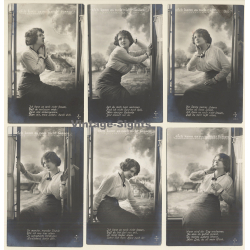 Ich Kann Es Noch Nicht Fassen / Lonely Woman - Romance - Kitsch (Set Of 6 Vintage RPPCs 1915)