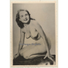 Erotic Study: Slim Nude Female Kneeling (Vintage 2nd Gen. Photo ~1940s/1950s)