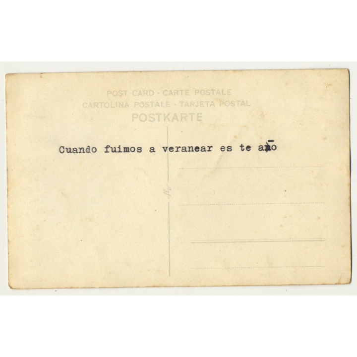 Foto Mazer: Parents & Baby Boy On Stroll / Mar De Plata - B. A. (Vintage Photo PC 1936)