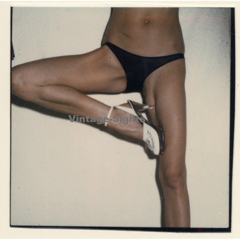 Erotic Leg Study: Slim Fit Female In Panties / Stilettos *2 (Vintage Test Shot Photo WOLFGANG KLEIN 1980s)