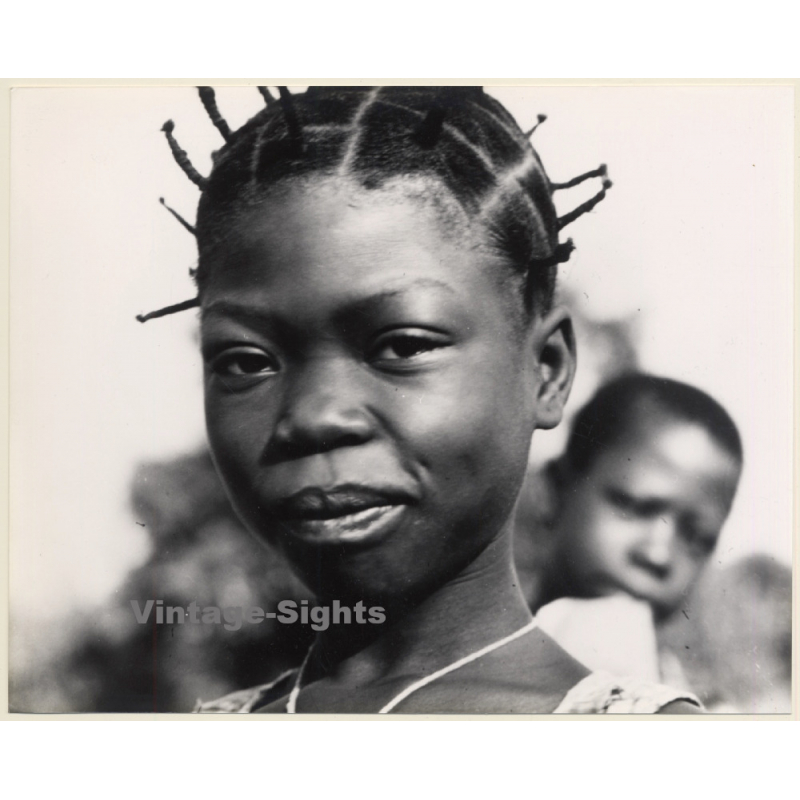 Africa: Portrait Of Young Indigenous Female With Braids / Ethnic (Vintage Photo 1970s/1980s)