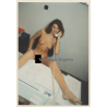 Erotic Study: Slim Darkhaired Nude On The Telephone (Vintage Photo ~1990s)
