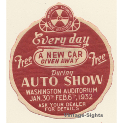 Auto Show Washington Auditorium 1932 (Vintage Advertisement Vignette)