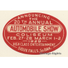 Sioux Falls / USA: 20th Annual Autombile Show 1929 (Vintage Advertisement Vignette)
