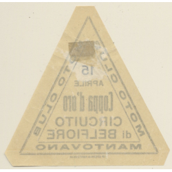 Coppa D'Oro Circuito Di Belfiori Moto Club Mantovano 1924? (Vintage Vignette)