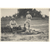 Congo Belge: 2 Colonial Masters & 2 Force Publique Soldiers / Shooting Excercise (Vintage Photo ~ 1930s/1940s)