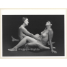 Artistic Erotic Nude Study: 2 Females On Floor (Vintage Photo France 1980s)
