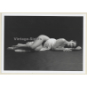 Artistic Erotic Nude Study: Slim Brunette Reclining On Floor (Vintage Photo France 1980s)
