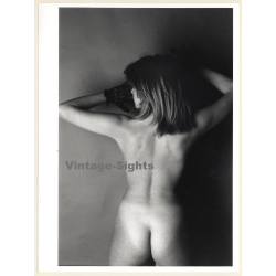 Artistic Erotic Nude Study: Slim Blonde Female*4 / Rear View (Vintage Photo France 1980s)