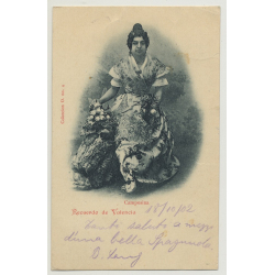 Recuerdo de Valencia: Campesina / Spain (Vintage Postcard 1902)