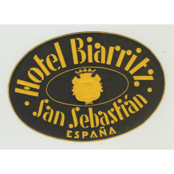 Hotel Biarritz - San Sebastián / Spain (Vintage Luggage Label)