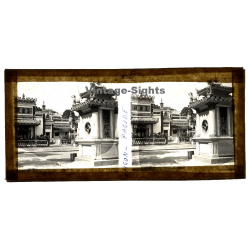Saigon / Vietnam: Jade Emperor Pagoda *2 (Vintage Stereo Glass Plate ~1920s/1930s)