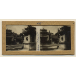 Saigon / Vietnam: Jade Emperor Pagoda *2 (Vintage Stereo Glass Plate ~1920s/1930s)