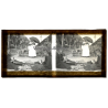 Vietnam: Lepers Saw A Tree Trunk / Missionary Sister (Vintage Stereo Glass Plate ~1920s/1930s)